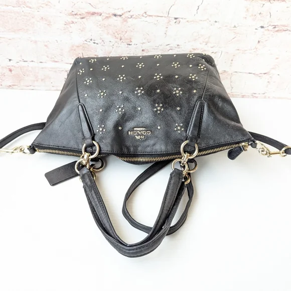 Coach Kelsey Leather Satchel with Crossbody strap Decorative Gold Grommets - Picture 4 of 16